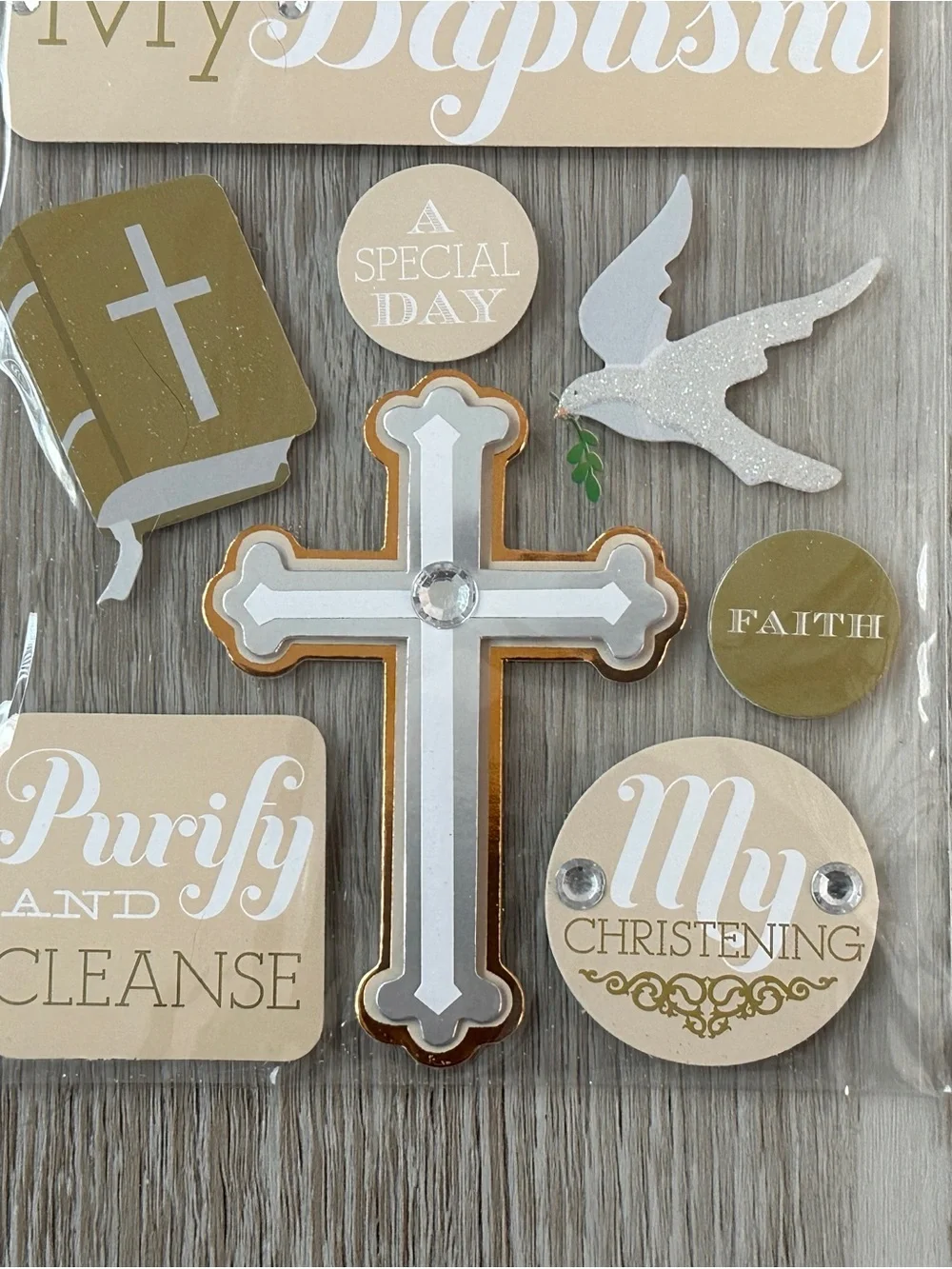 NWT Me & My Big Ideas Soft Spoken Baptism Christening Stickers Embellishments